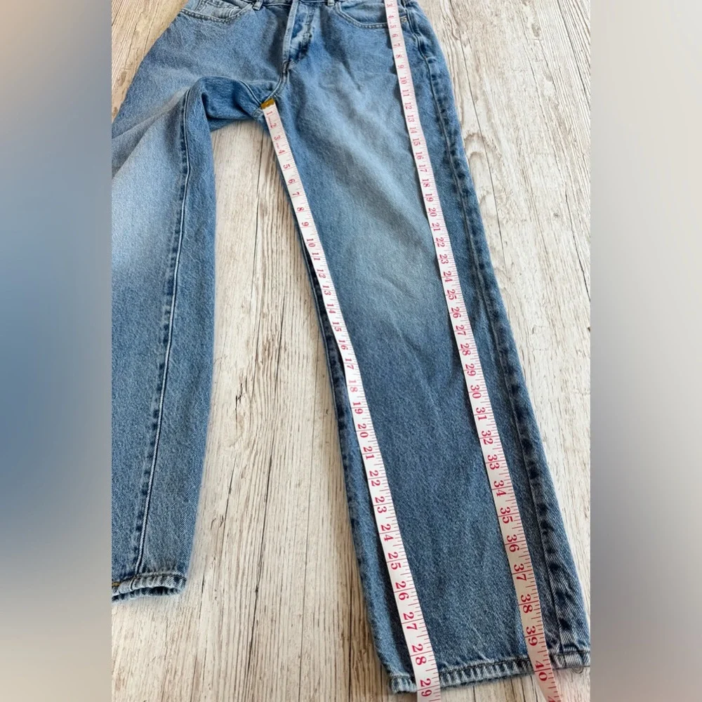 PacSun Dad Jean Button Fly Classic Straight Fit High Rise Blue Denim Jeans 27 - Picture 6 of 9